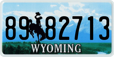 WY license plate 8982713