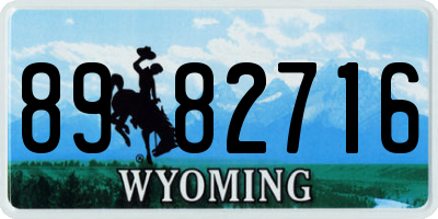 WY license plate 8982716