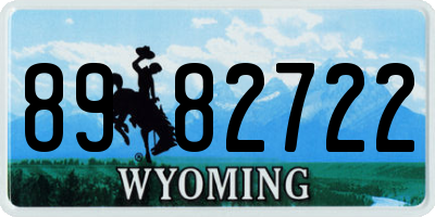 WY license plate 8982722