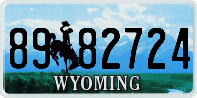 WY license plate 8982724