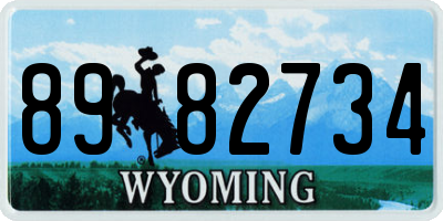 WY license plate 8982734