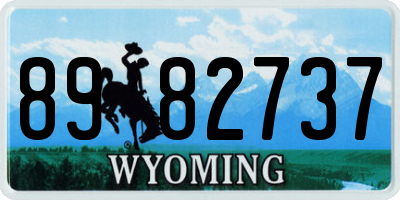 WY license plate 8982737
