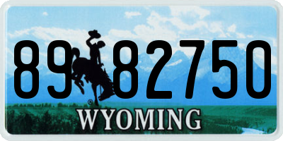 WY license plate 8982750