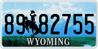 WY license plate 8982755