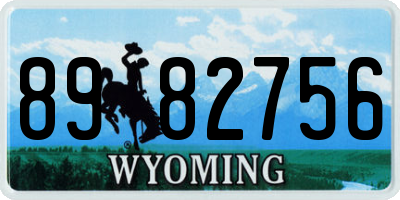 WY license plate 8982756