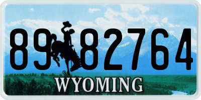 WY license plate 8982764