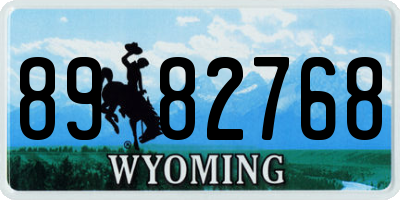 WY license plate 8982768
