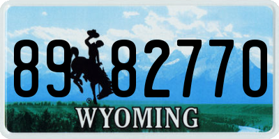 WY license plate 8982770