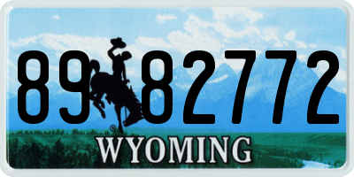 WY license plate 8982772