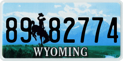 WY license plate 8982774