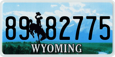 WY license plate 8982775