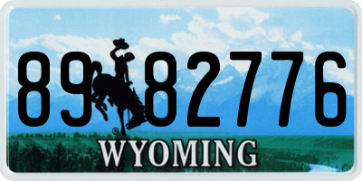 WY license plate 8982776