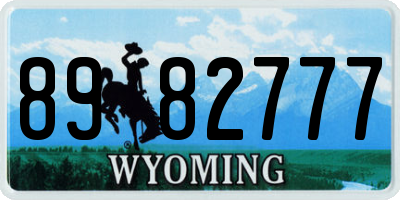 WY license plate 8982777