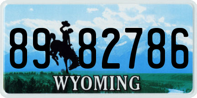 WY license plate 8982786