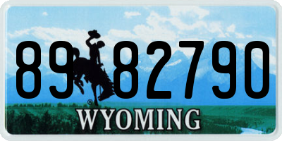 WY license plate 8982790
