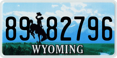 WY license plate 8982796