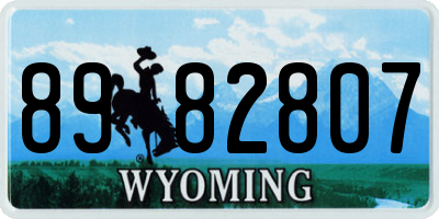 WY license plate 8982807