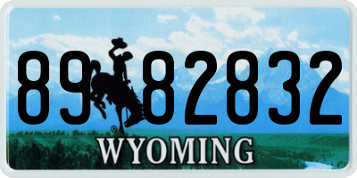 WY license plate 8982832