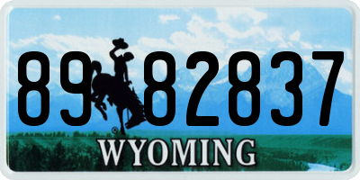 WY license plate 8982837