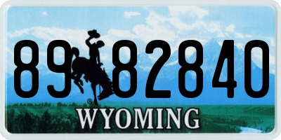 WY license plate 8982840
