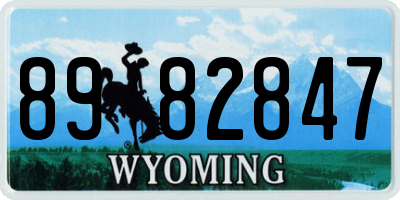 WY license plate 8982847