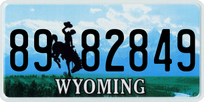 WY license plate 8982849