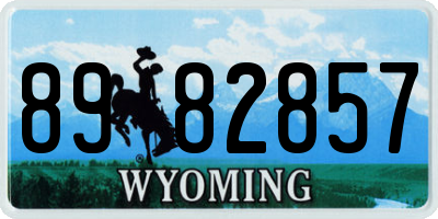 WY license plate 8982857