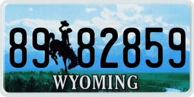 WY license plate 8982859