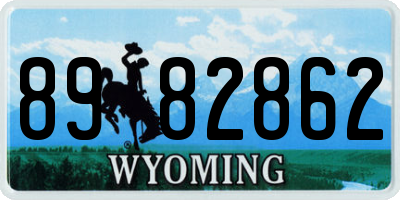 WY license plate 8982862