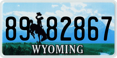 WY license plate 8982867