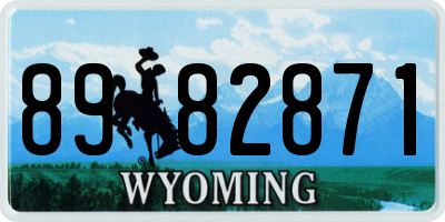 WY license plate 8982871