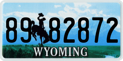 WY license plate 8982872