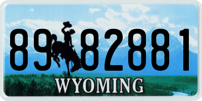 WY license plate 8982881