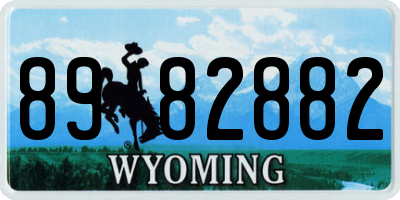 WY license plate 8982882