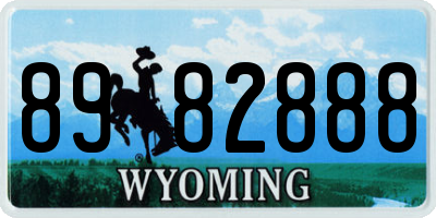 WY license plate 8982888