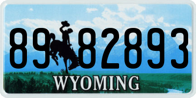WY license plate 8982893