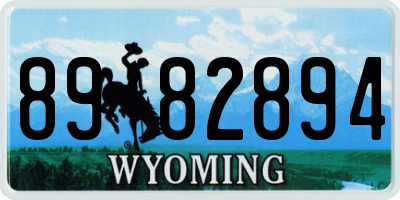 WY license plate 8982894