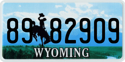 WY license plate 8982909