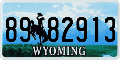 WY license plate 8982913