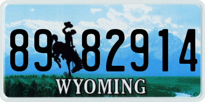 WY license plate 8982914