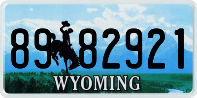 WY license plate 8982921