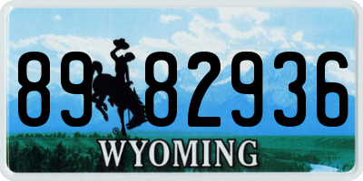 WY license plate 8982936