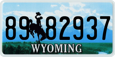 WY license plate 8982937