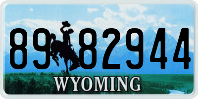 WY license plate 8982944