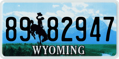 WY license plate 8982947