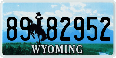 WY license plate 8982952