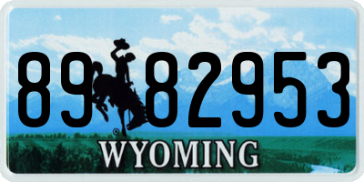 WY license plate 8982953
