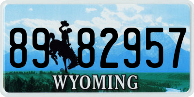 WY license plate 8982957