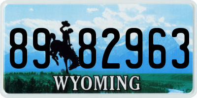 WY license plate 8982963