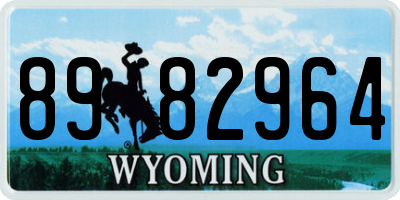 WY license plate 8982964